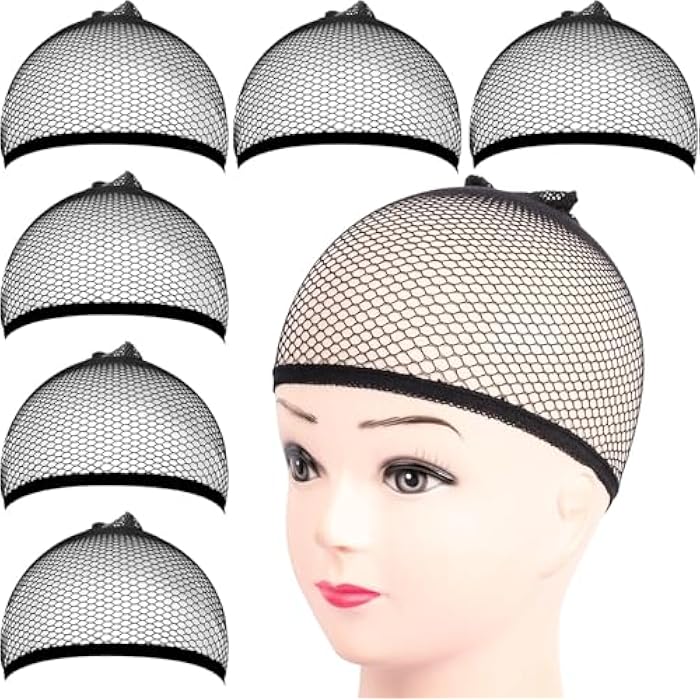 Wig Caps Closed End Fishnet Hair Mesh Net Stocking Non Slip Weaving Hair Net Liner Stretchy Nylon Weaving Caps Stretchable -BLACK-1PC - Image 1
